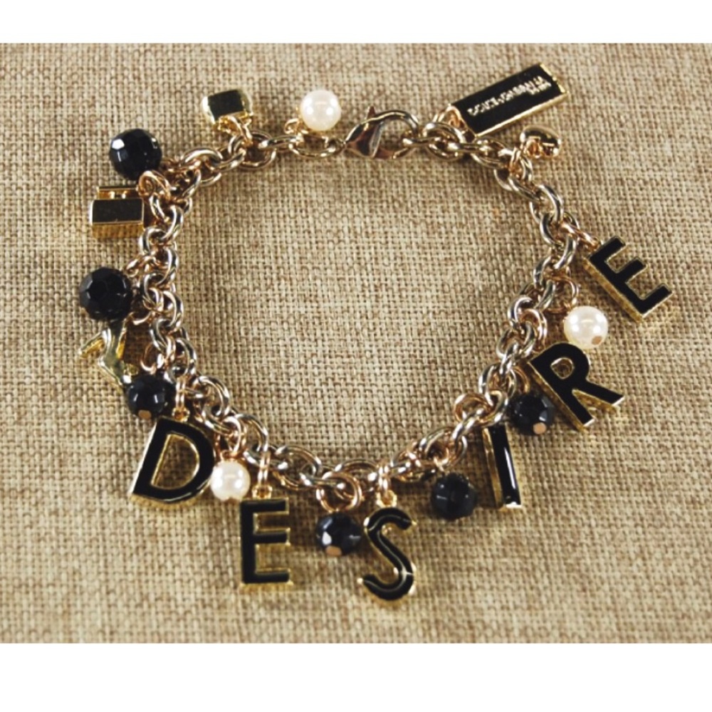 Dolce & Gabbana ‘Desire’ Black Gold Charm Bracelet